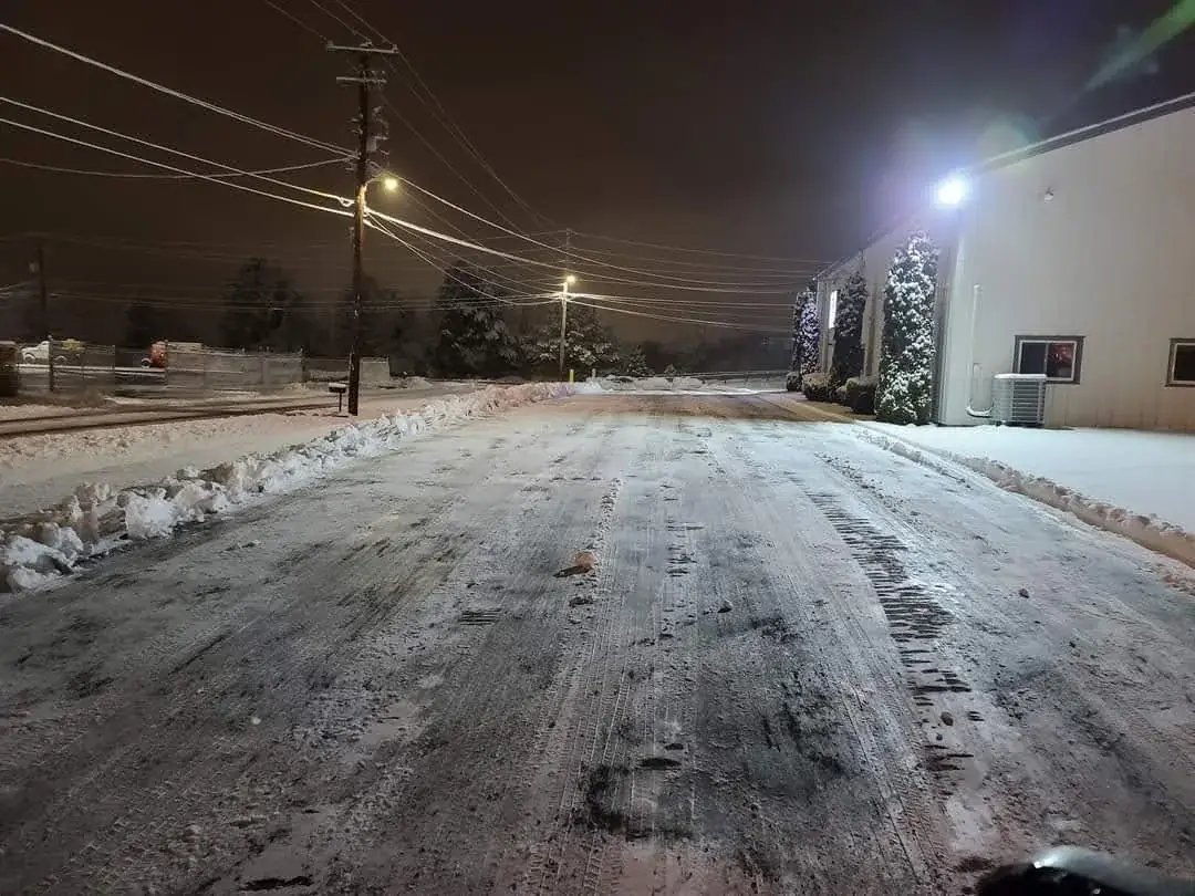 Cleared commercial parking lot after Snow-A-Way snow service in Lackawanna County PA